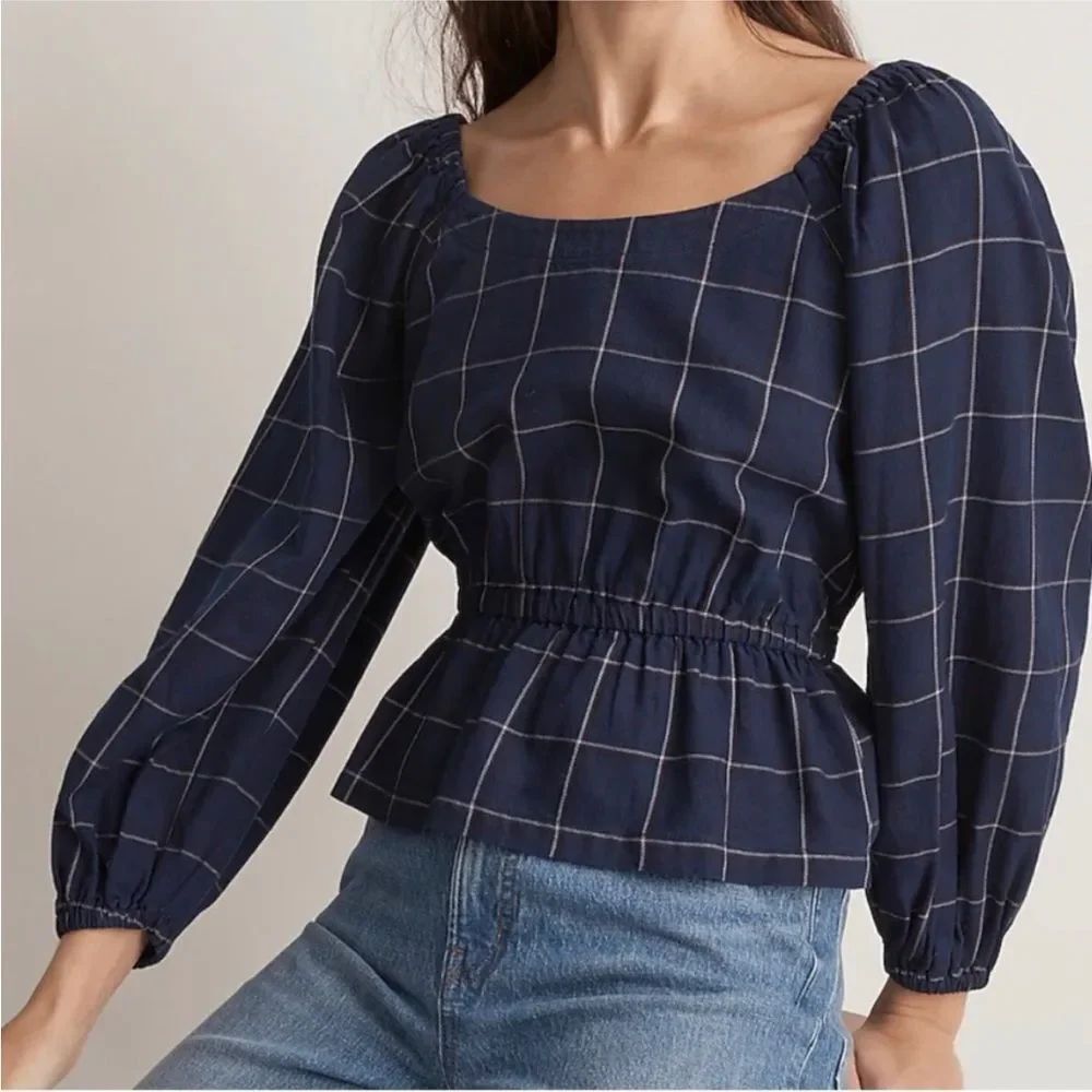 Madewell Scoopneck Peplum Top XL